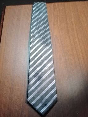 Grey And Purple Stripe Tie Me